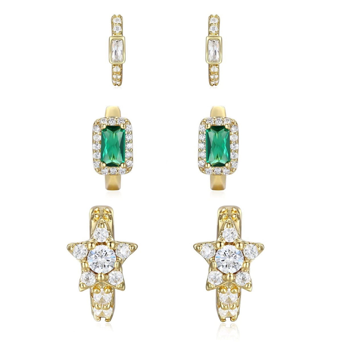 Louise Dainty 3-Piece Hoop Earrings Set