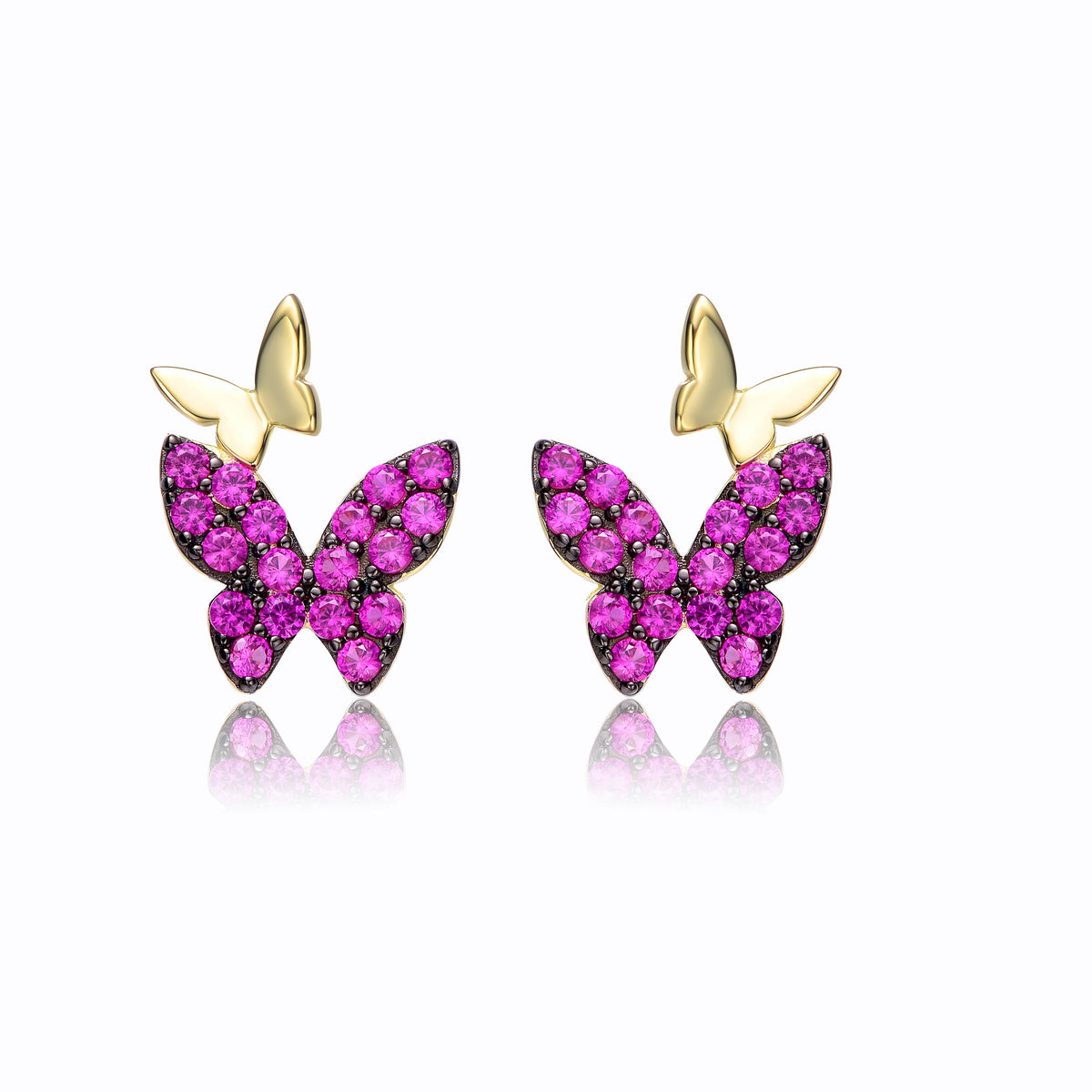 Simone Double Butterfly Drop Earrings