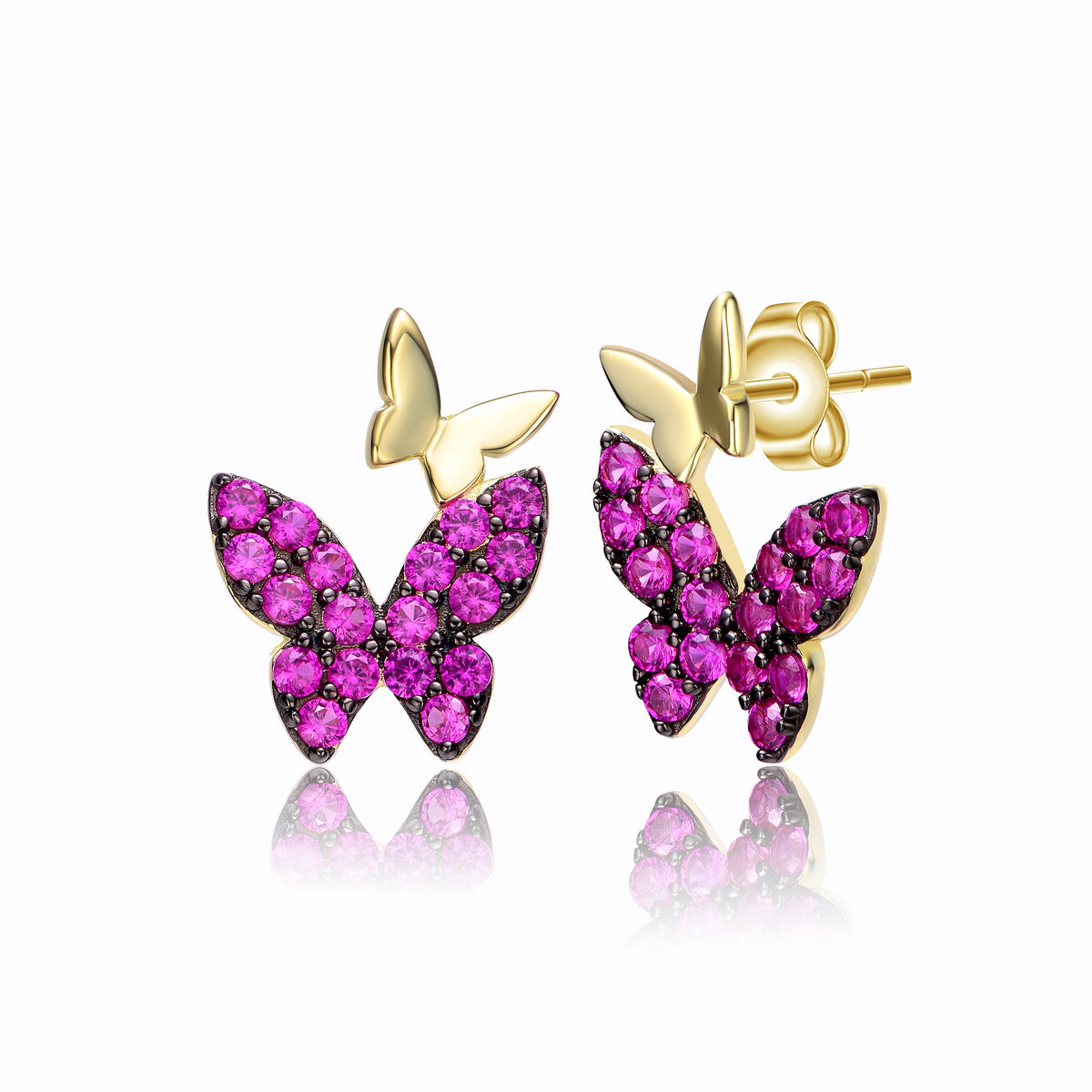 Simone Double Butterfly Drop Earrings