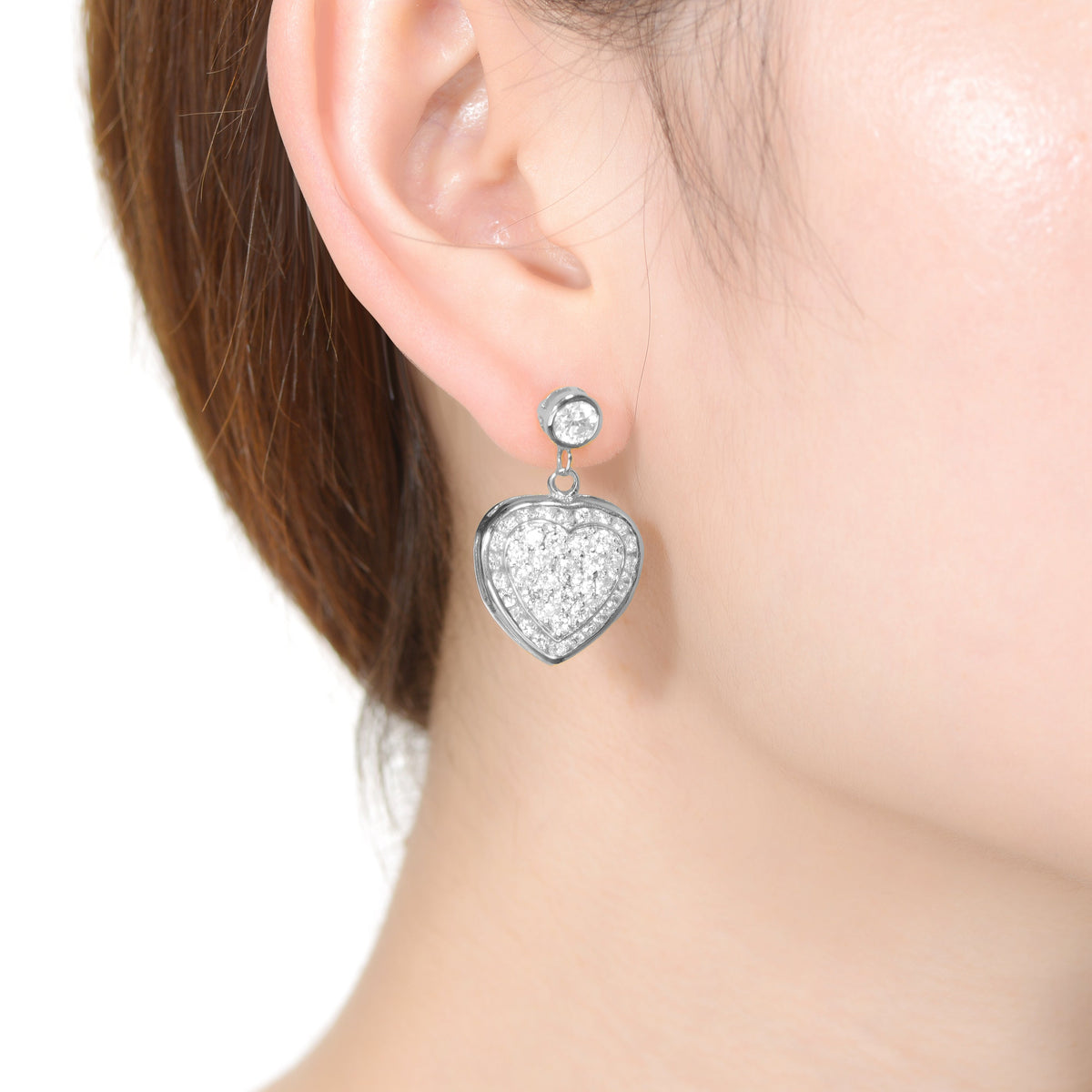 Corinne Heart-Shaped Drop Earrings