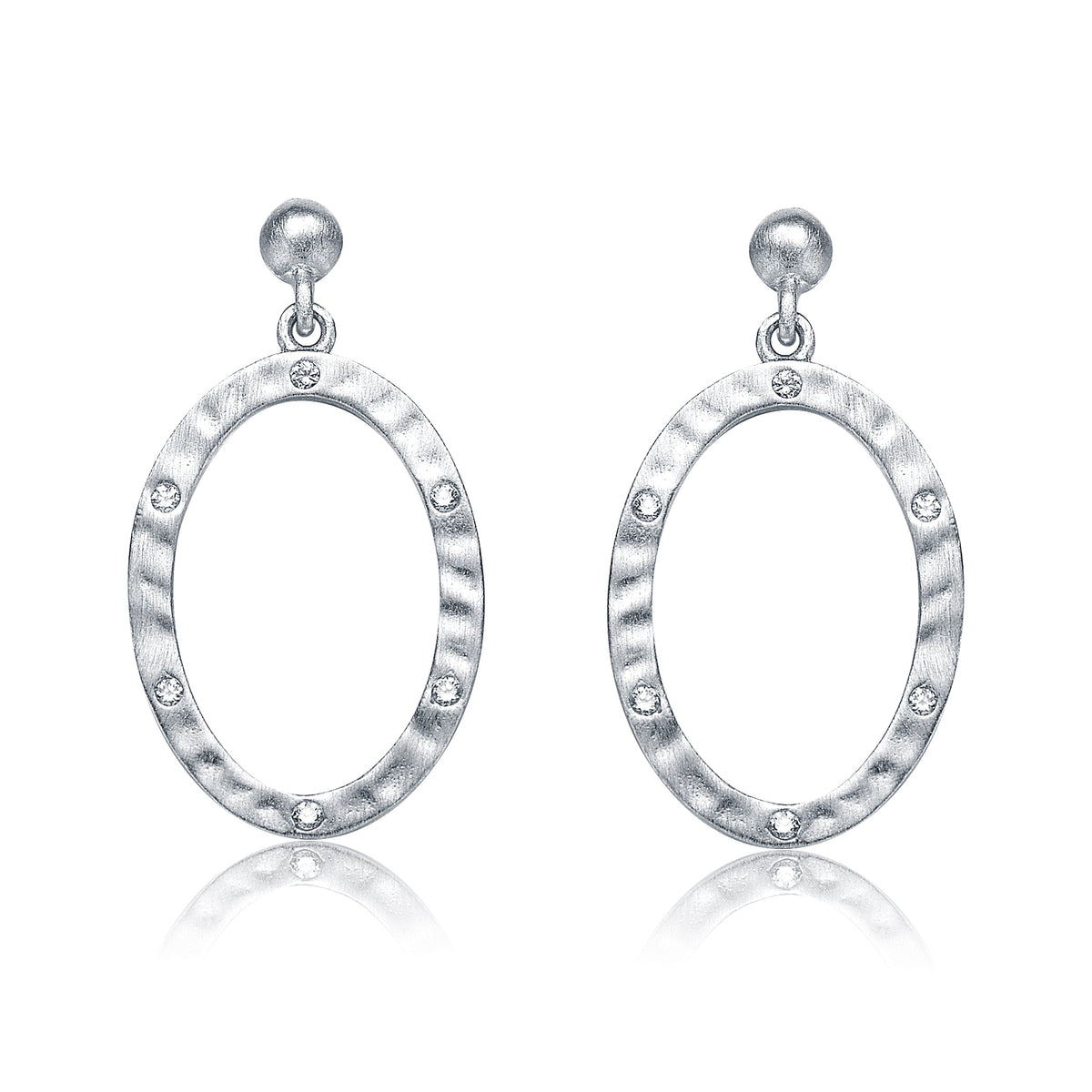 Vilette Matte Oval Outline Earrings