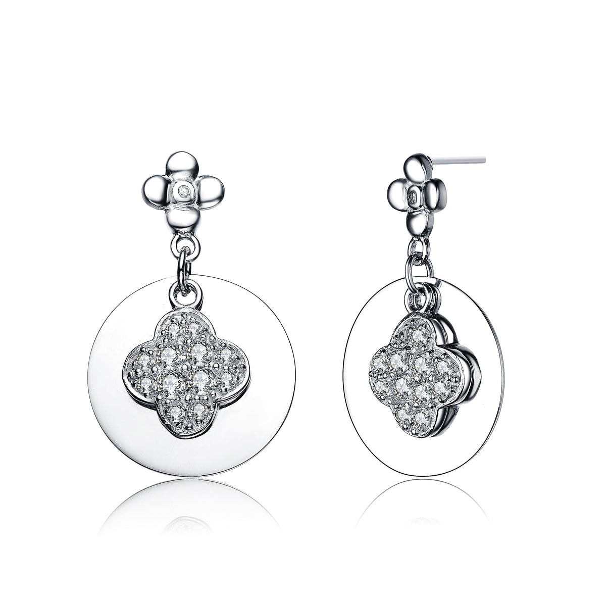 Colette Round Drop Flower Design Earrings