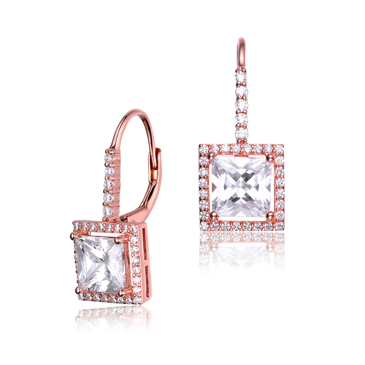 Coralie Princess Cut Dangle Earrings