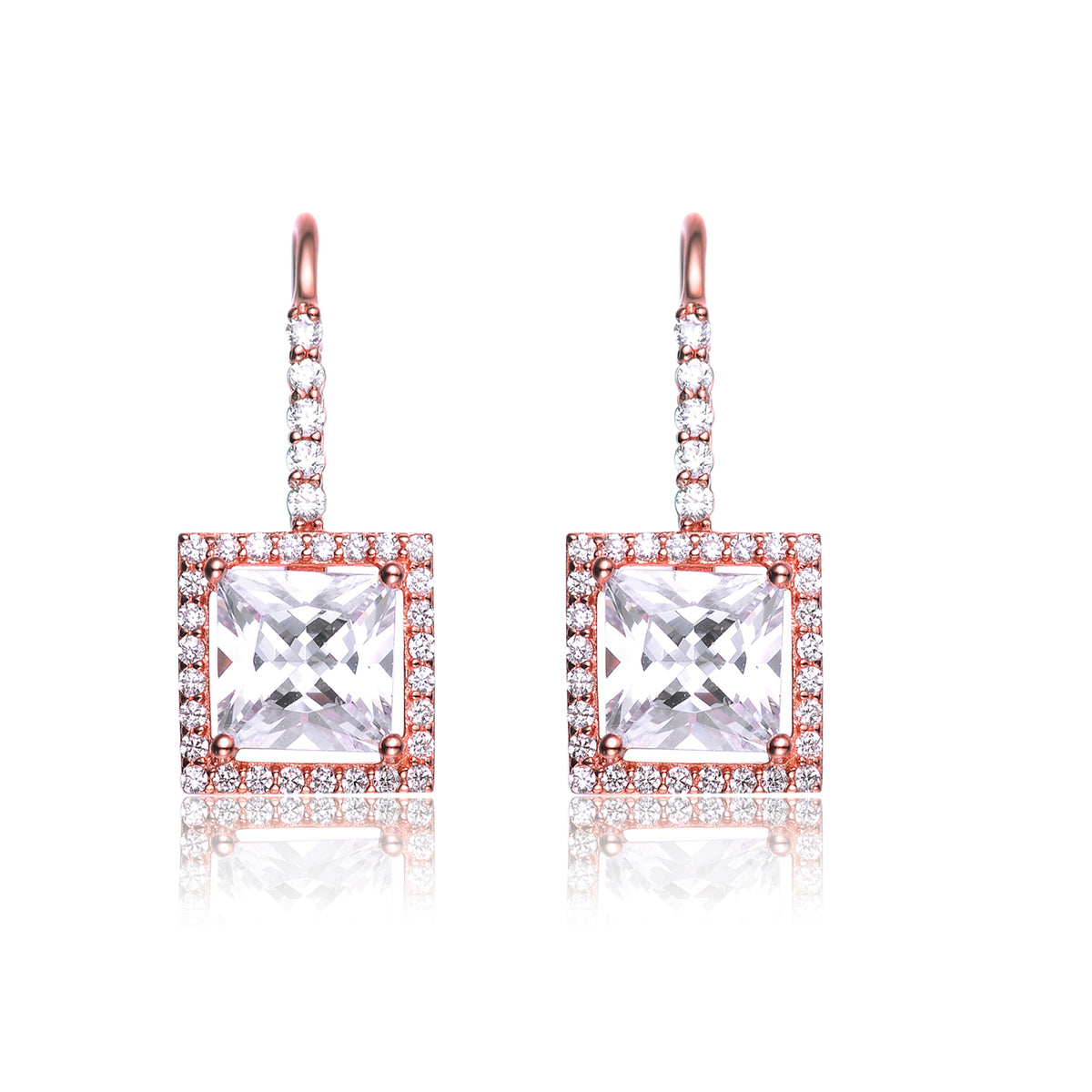 Coralie Princess Cut Dangle Earrings