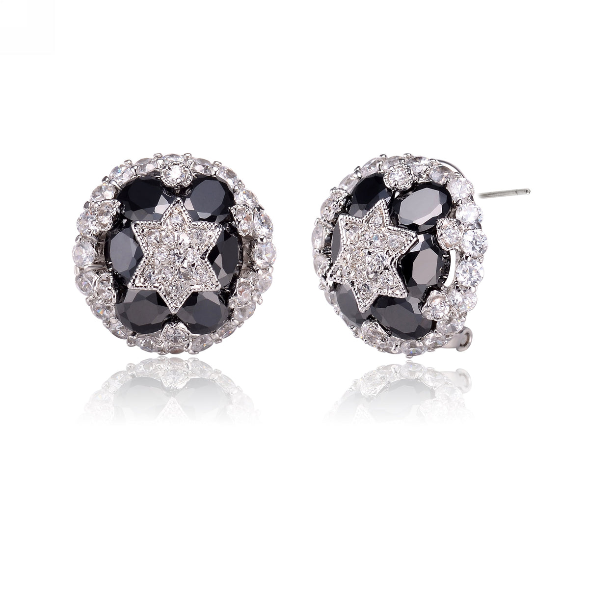 Ariana Midnight Round Earrings