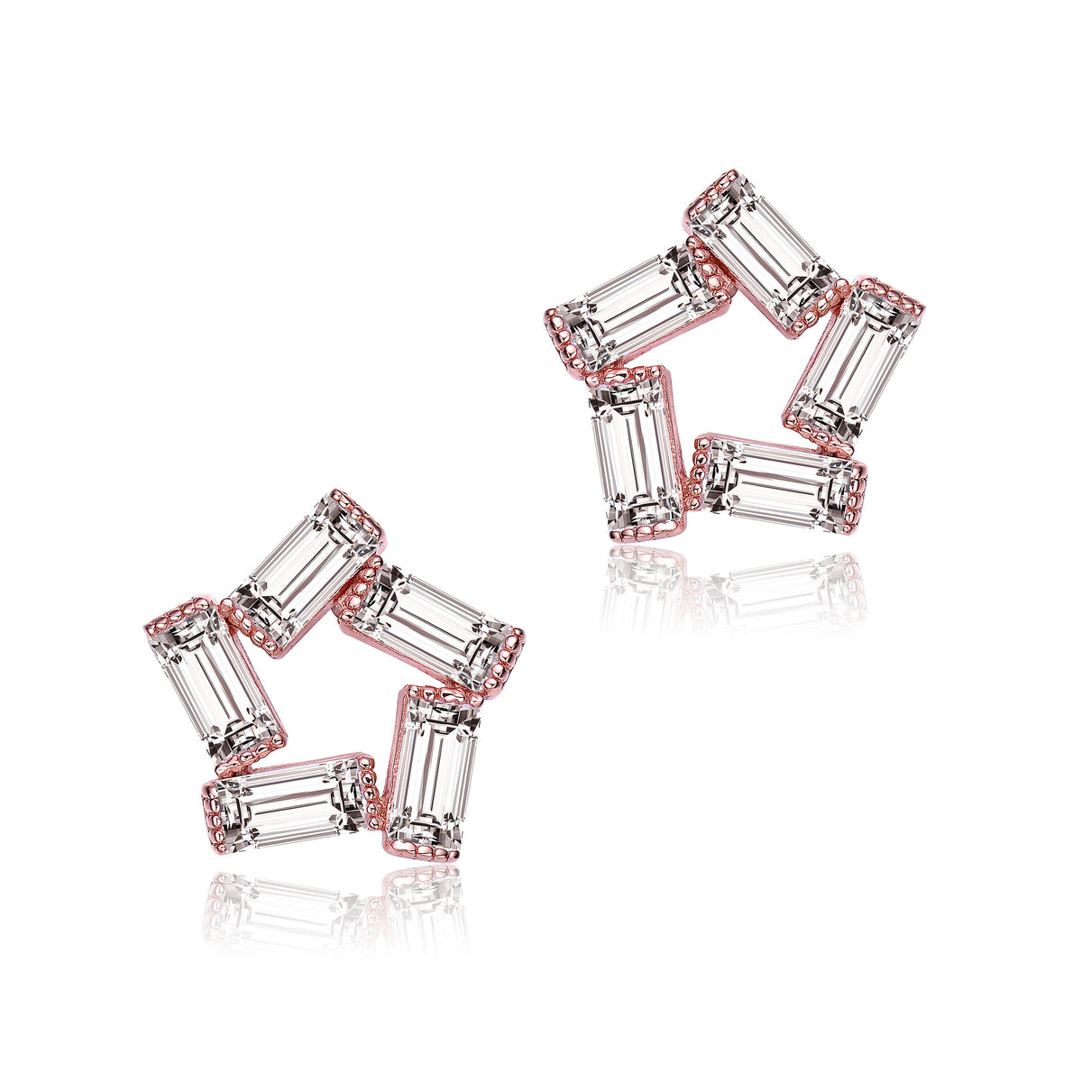 Anne Baguette Star Earrings