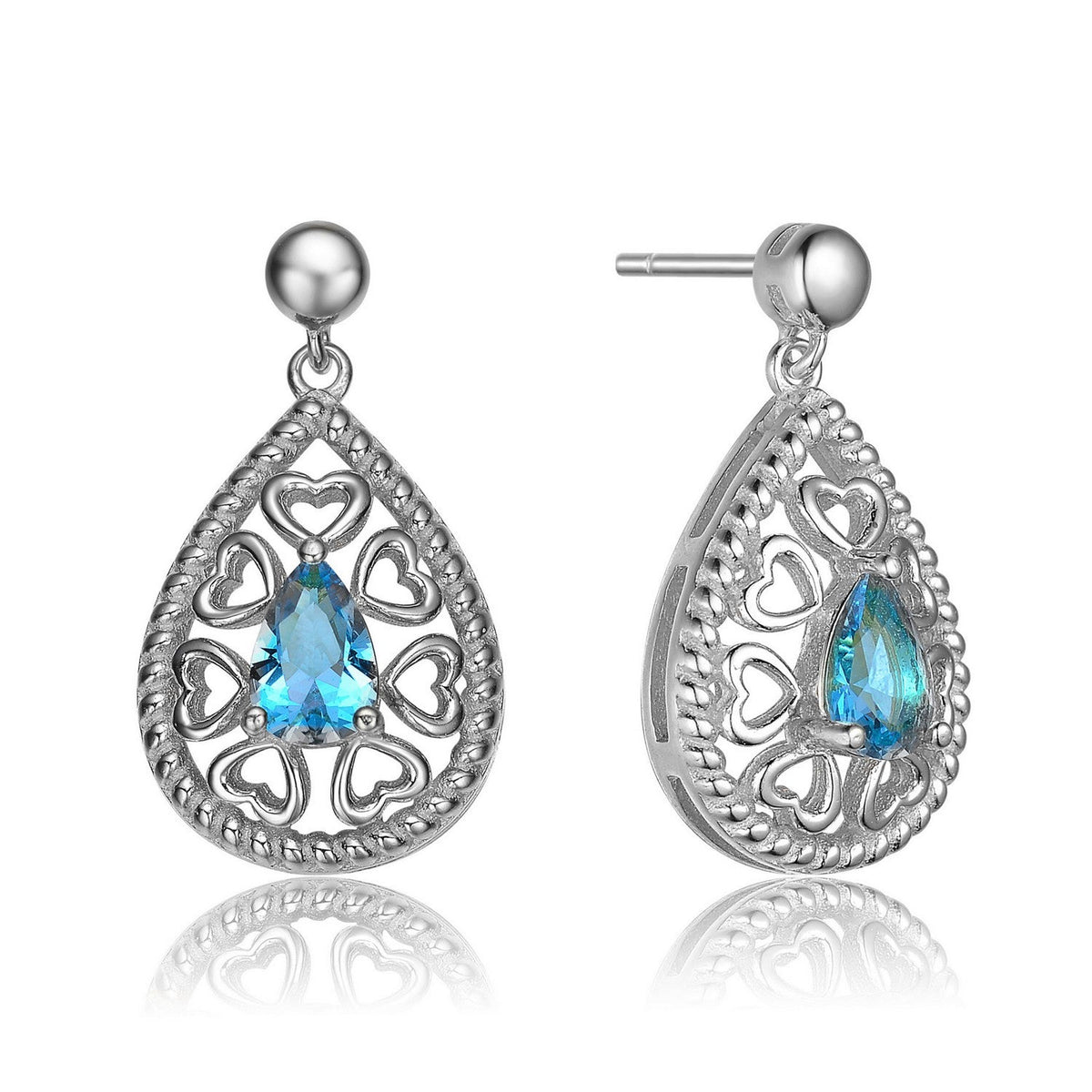 Provence Silver Teardrop Turquoise Heart Earring