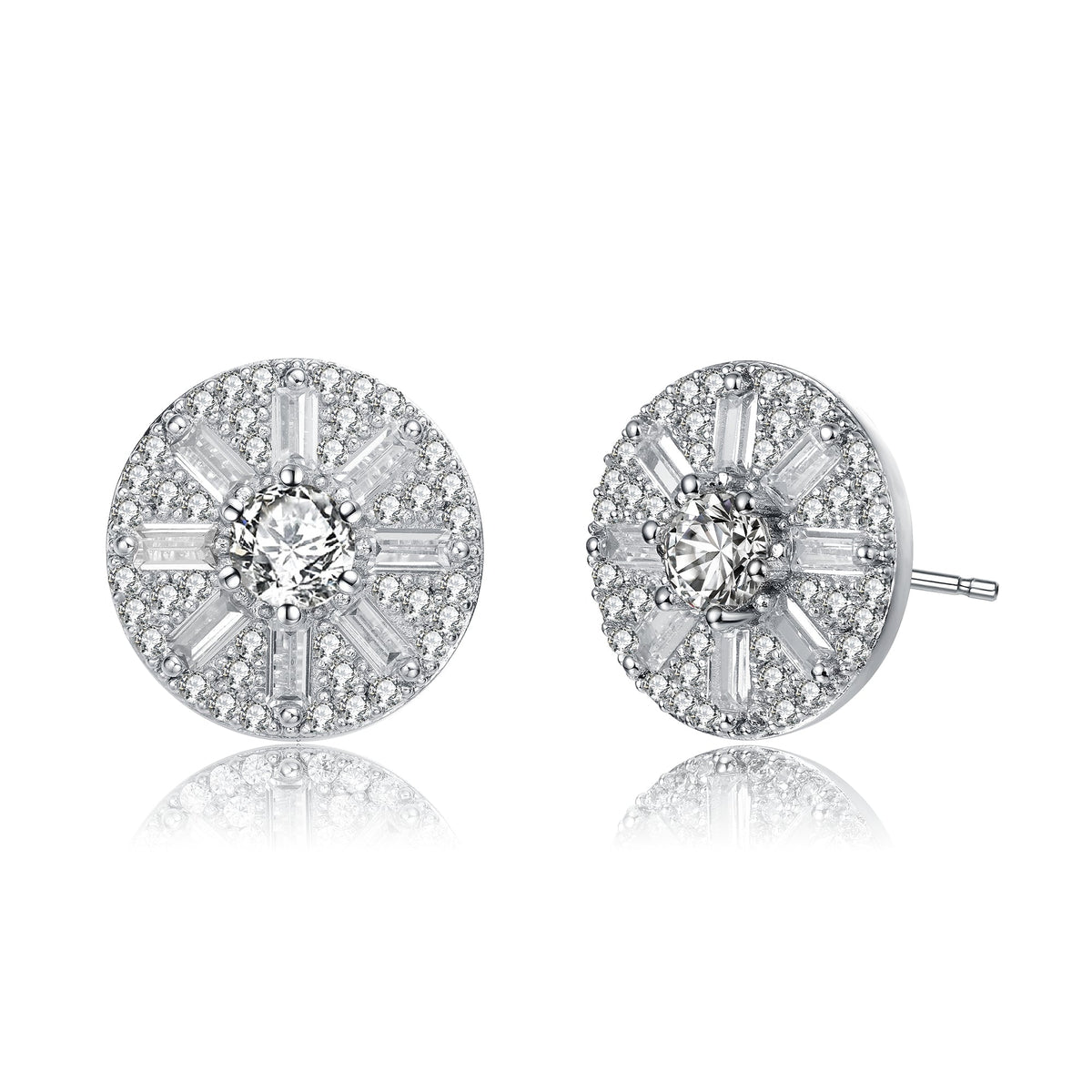 Amélie Halo Round Stud Earrings