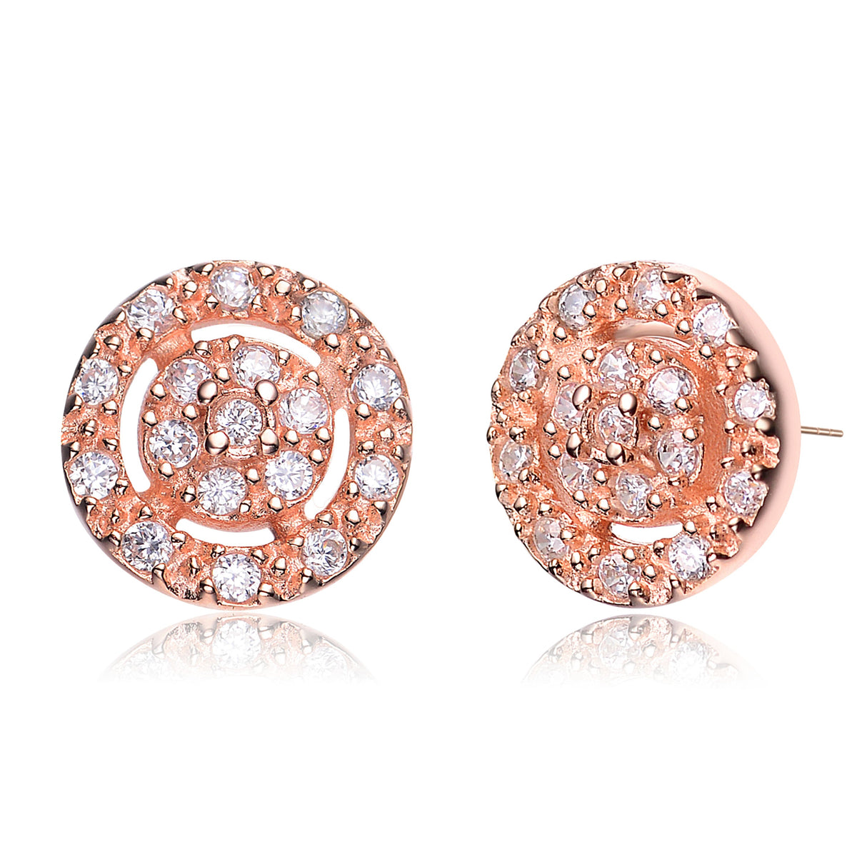 Caroline Rose Plated Round Earrings