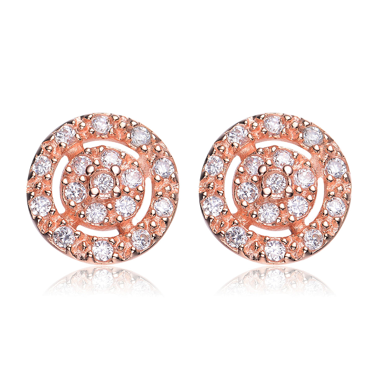 Caroline Rose Plated Round Earrings
