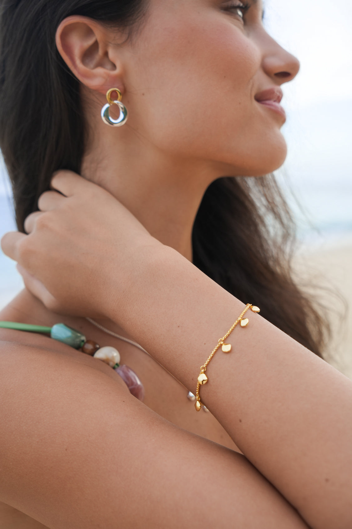 Pebble Double Chain Bracelet