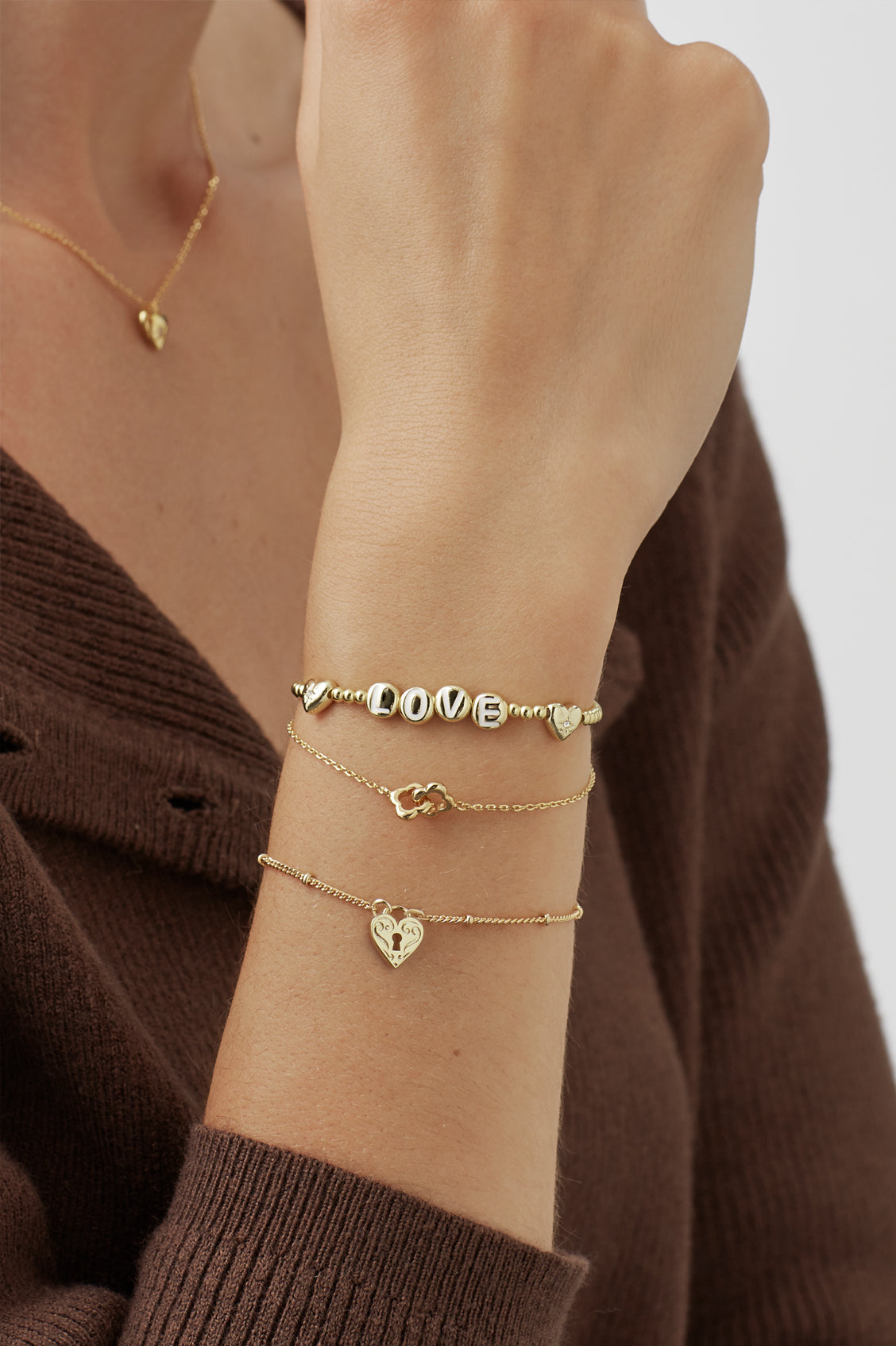 Engraved Heart Padlock Bracelet