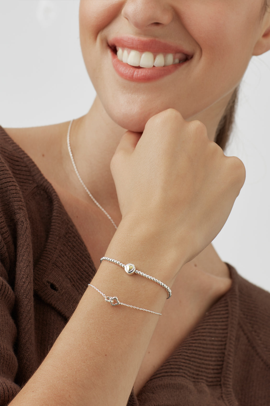 Heart Disc Bead Bracelet