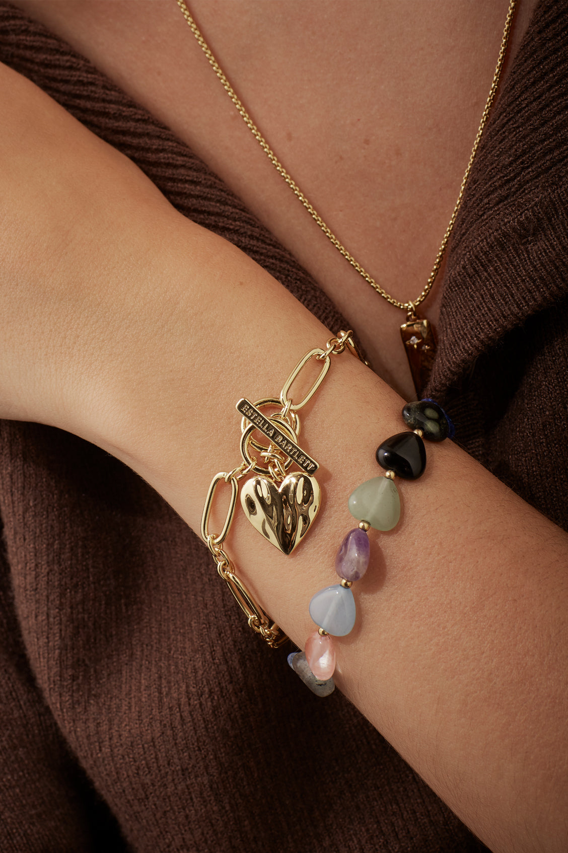 Oversized Molten Heart T-Bar Bracelet