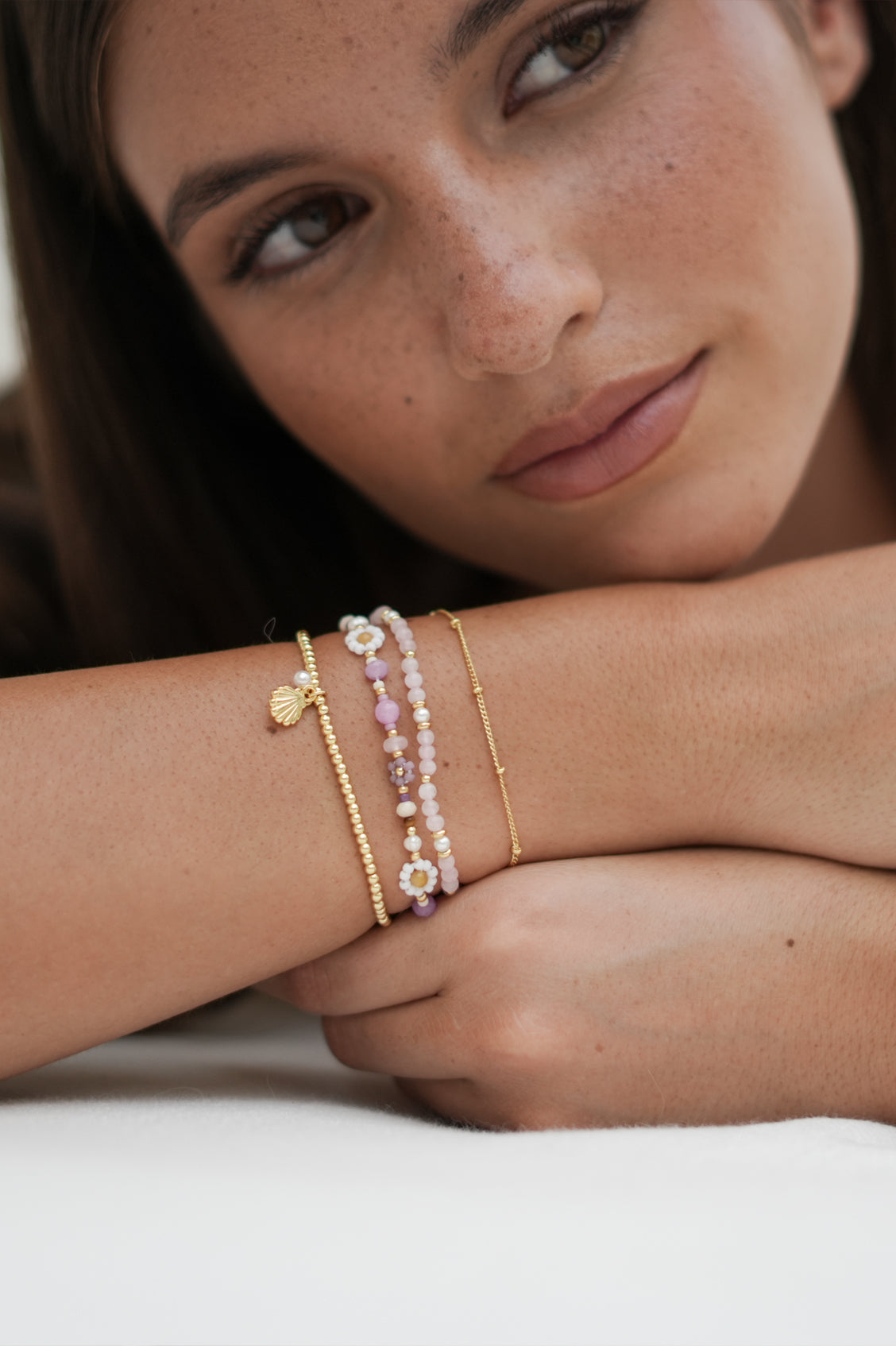 Pearl and Rose Quartz Duo Bracelet