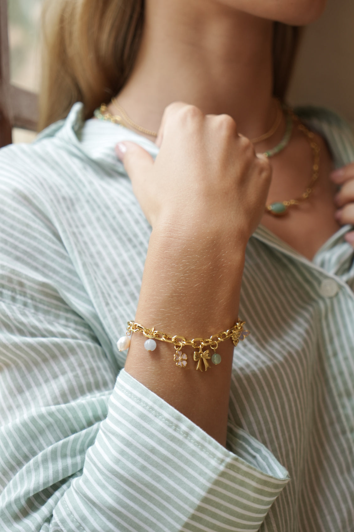 Pastel Charm T-Bar Bracelet