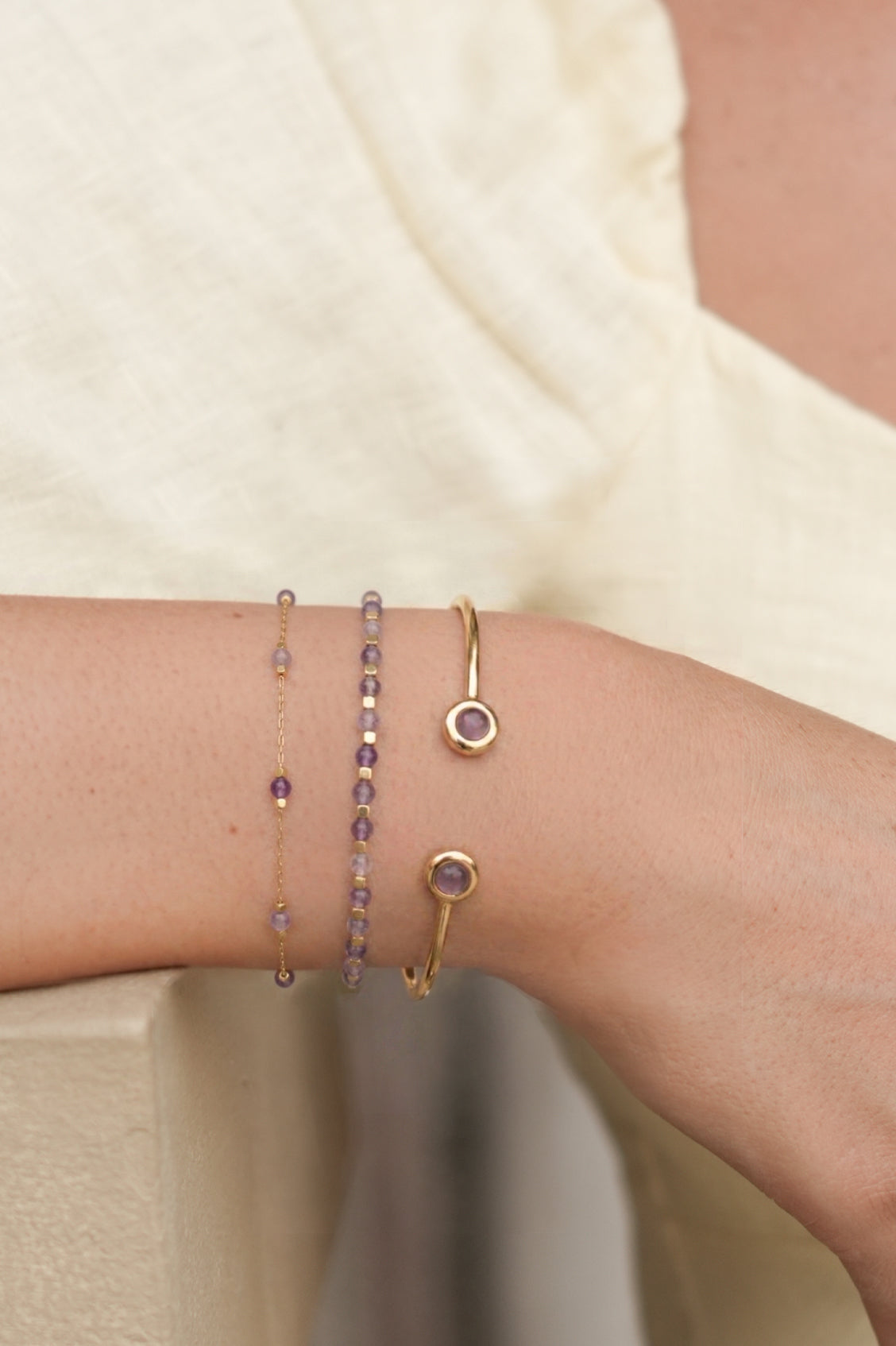 Wellness Amethyst Open Bangle