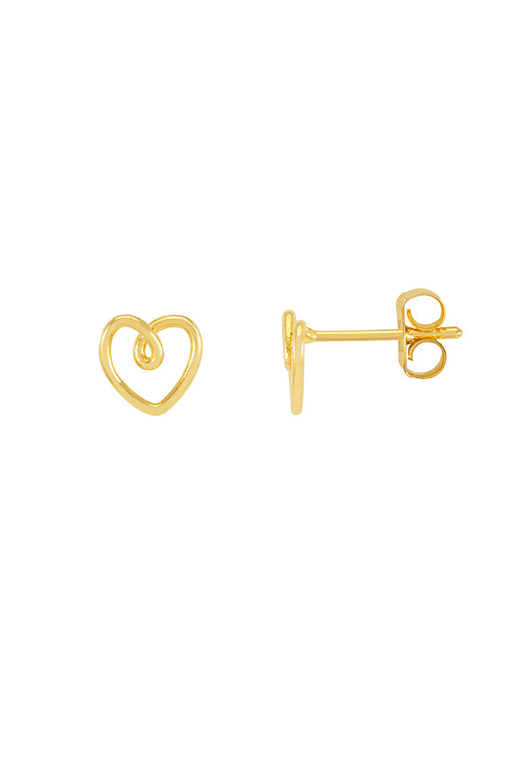 Doodle Heart Stud Earrings