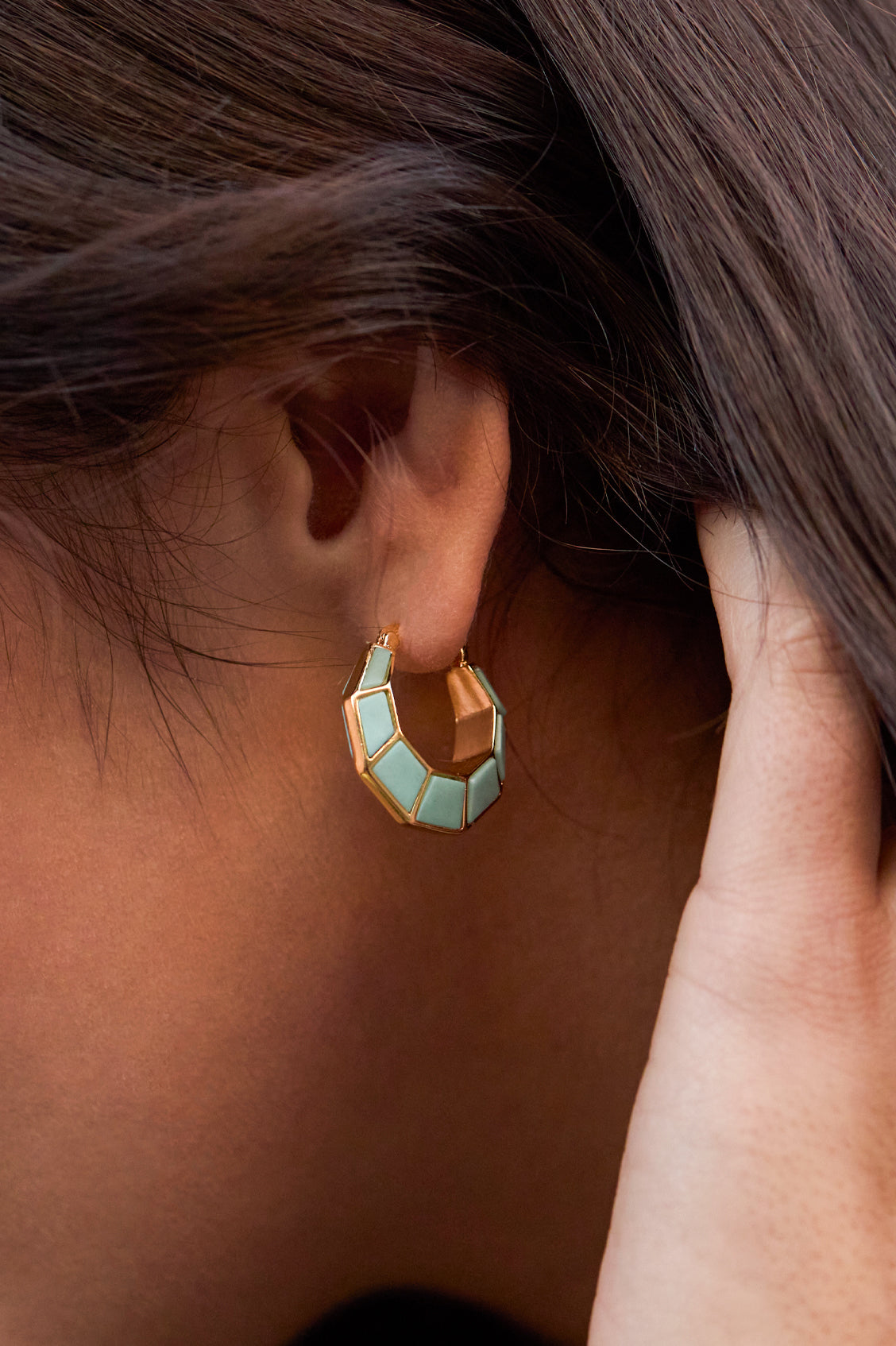 Octagon Hinge Hoop Earrings