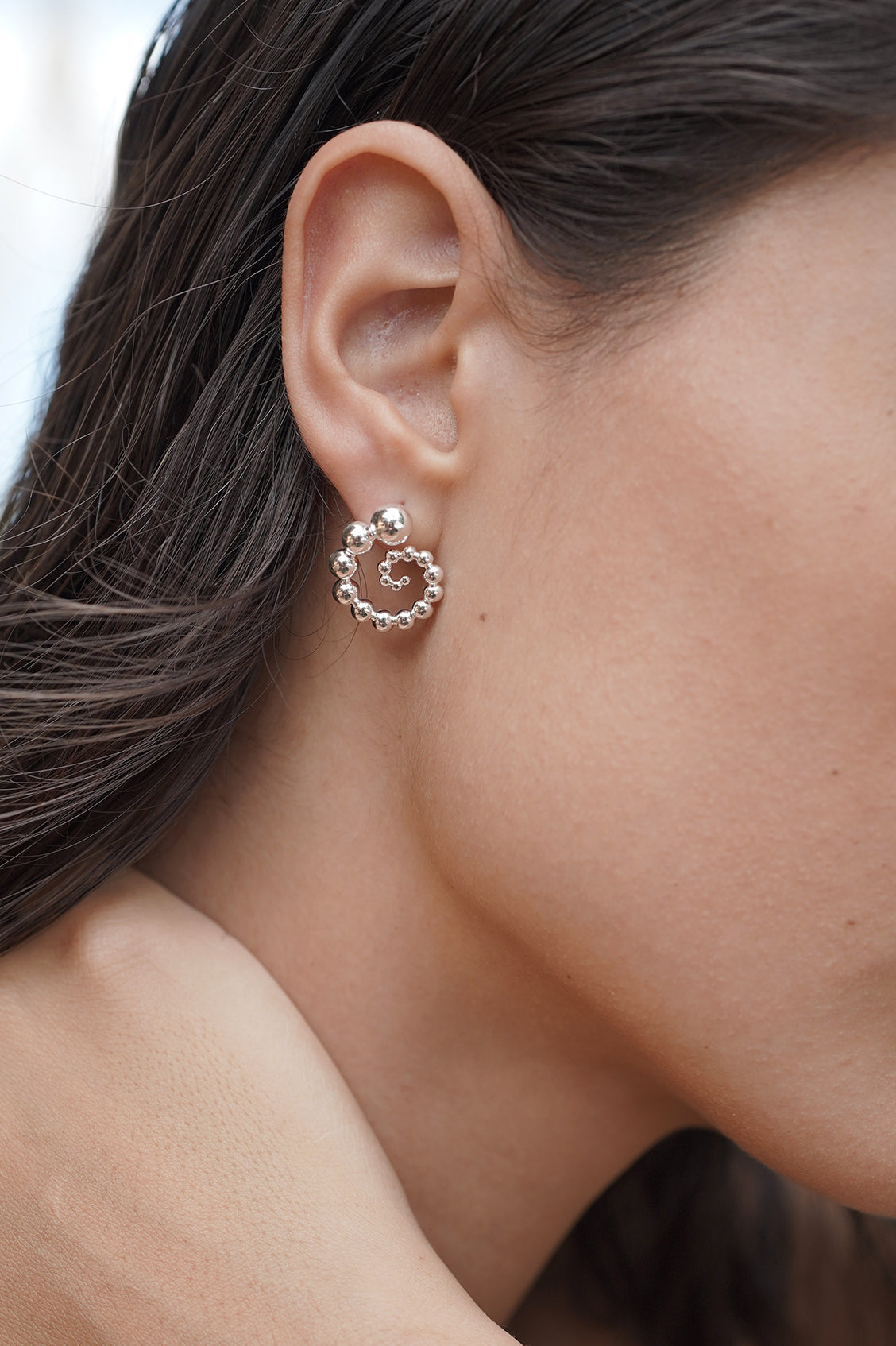 Beaded Swirl Earrings