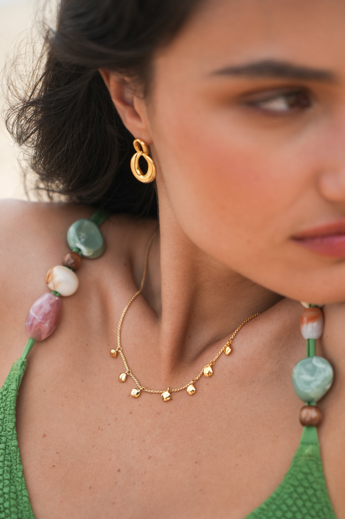 Double Round Link Earrings