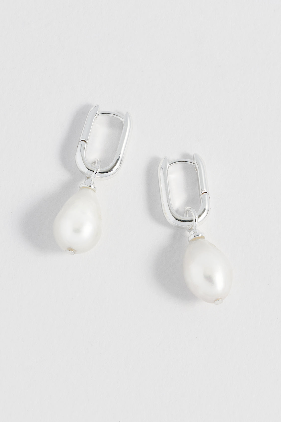 Pearl Drop Link Earrings