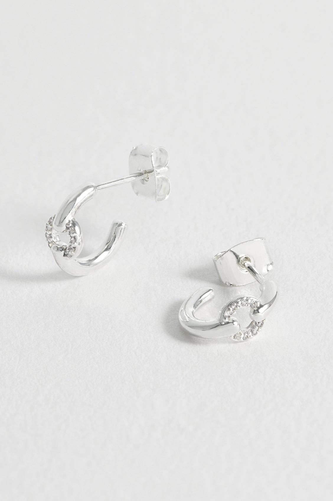 Pave Circle Hoop Earrings