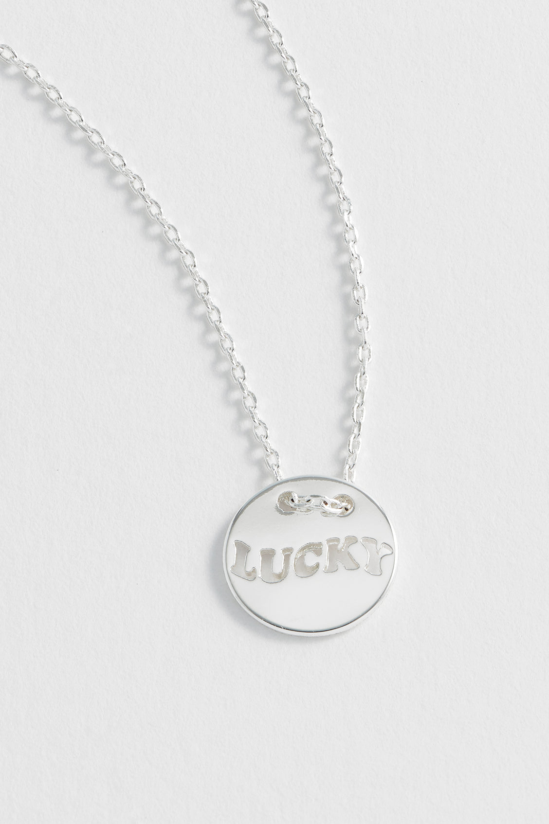Lucky Cut Out Disc Necklace