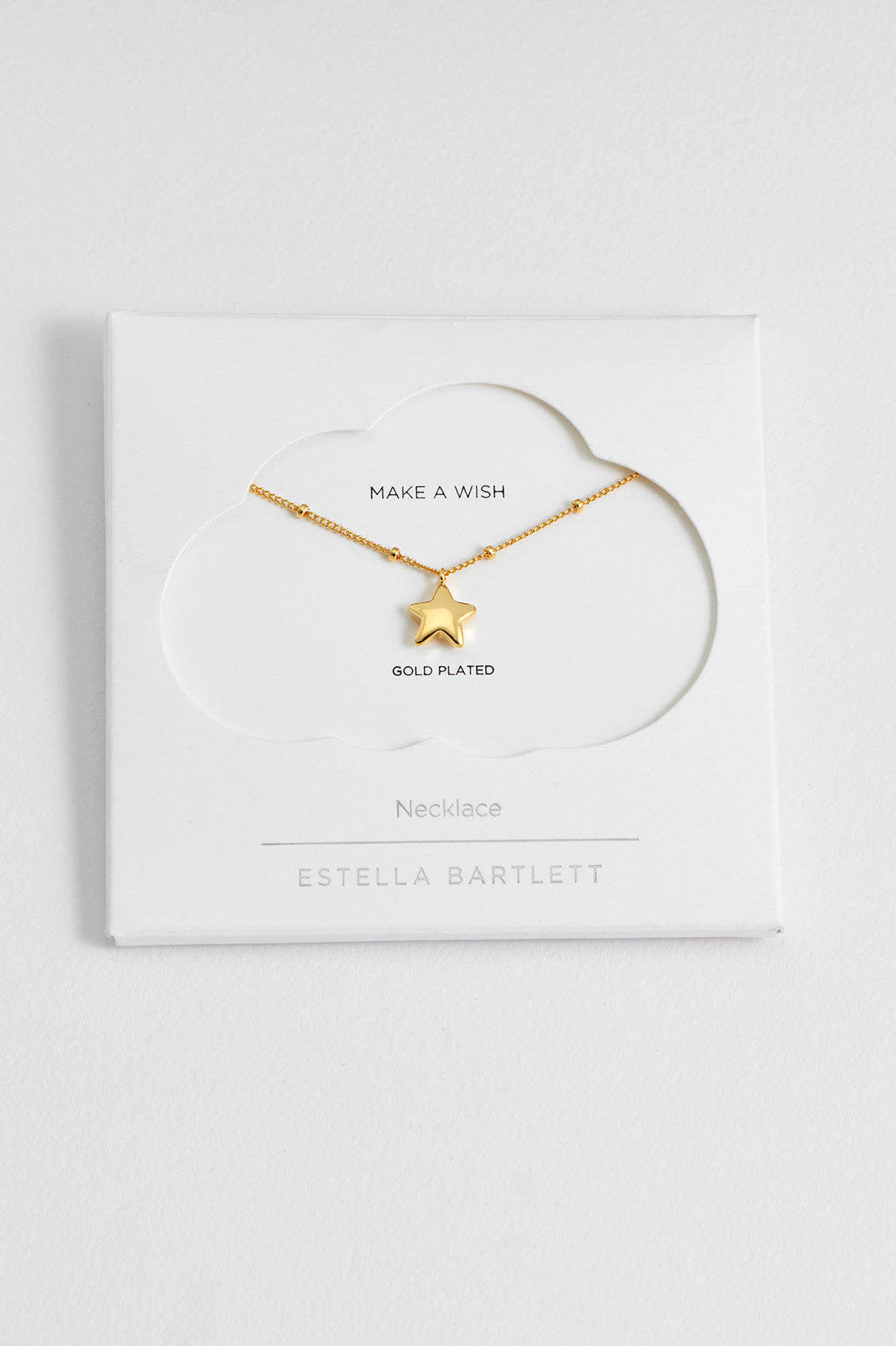 Hand Drawn Star Pendant Beaded Chain Necklace