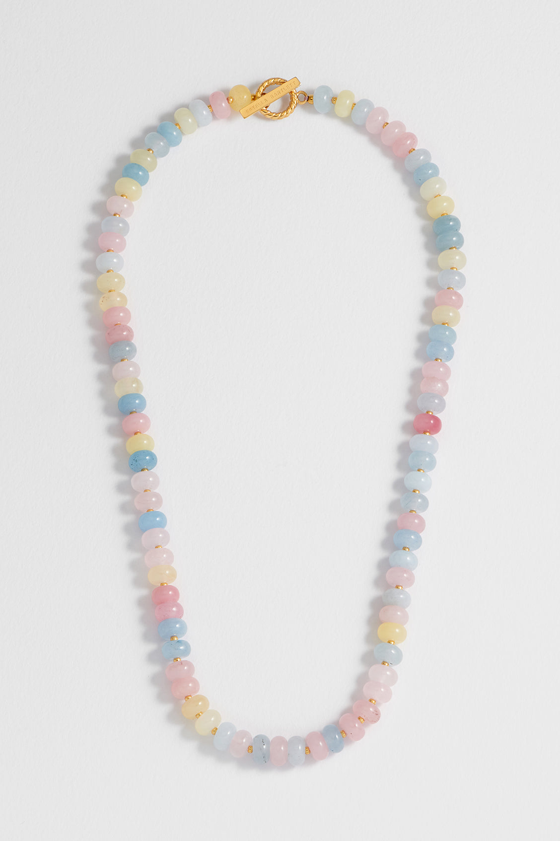 Pastel Multi Gemstone T-Bar Necklace