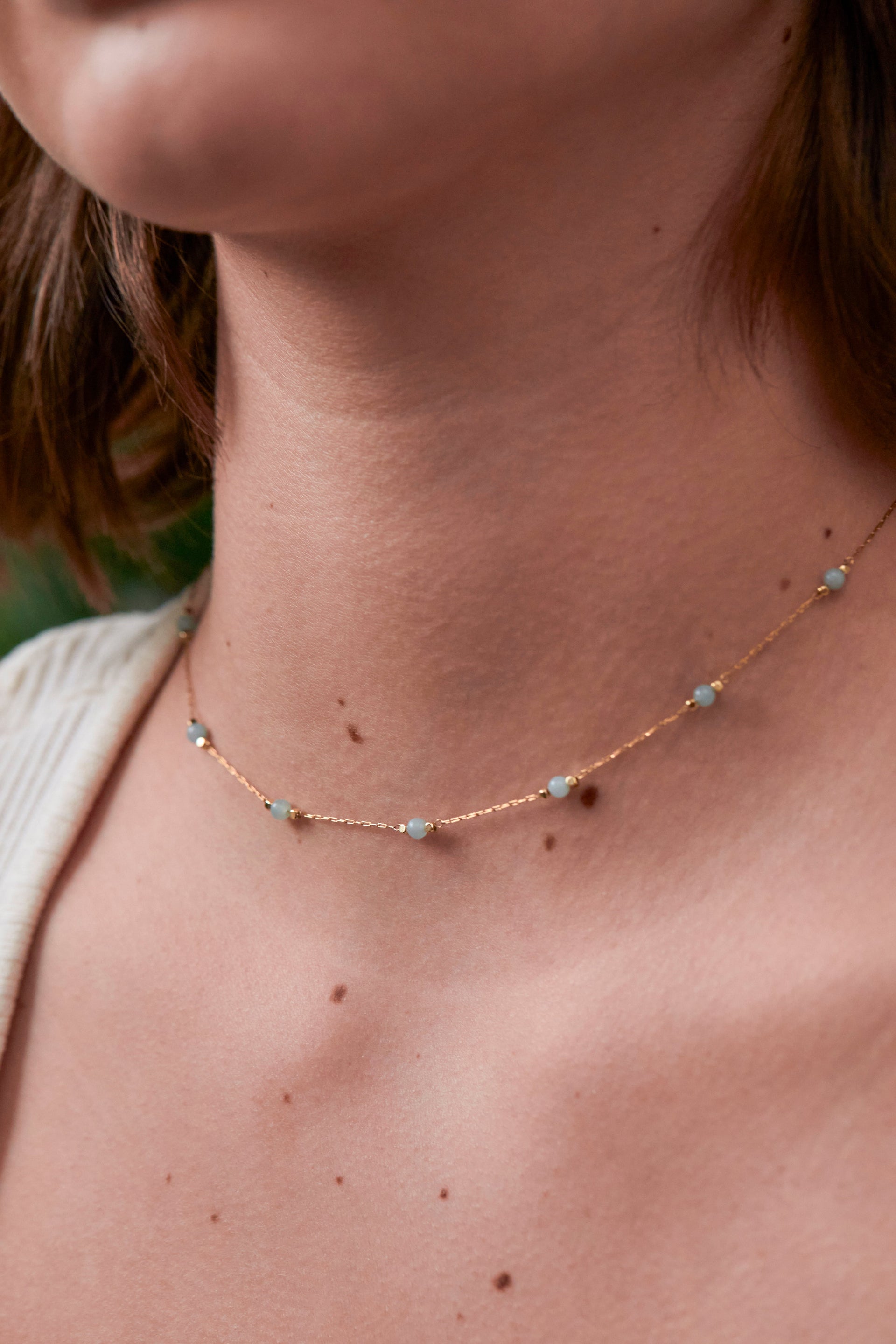 Wellness Amazonite Gemstone Bead Necklace