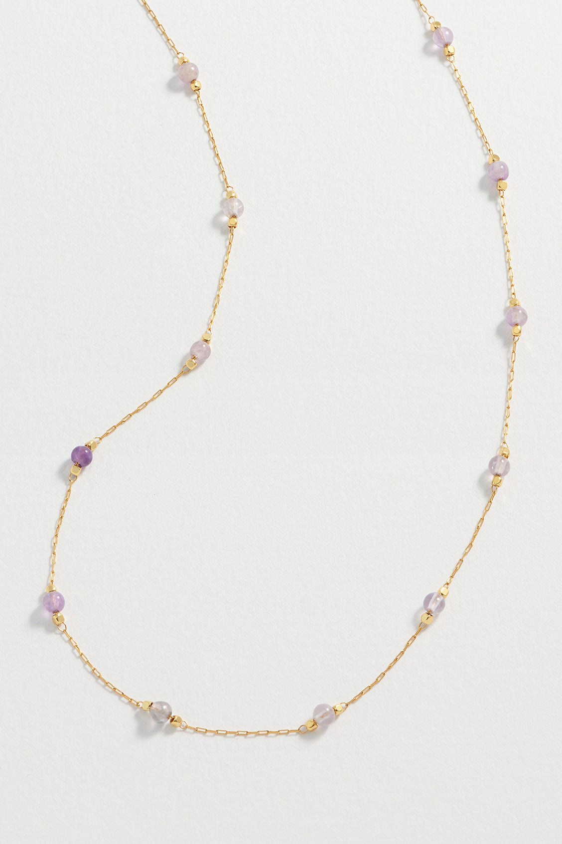 Wellness Amethyst Beaded Chain Necklace