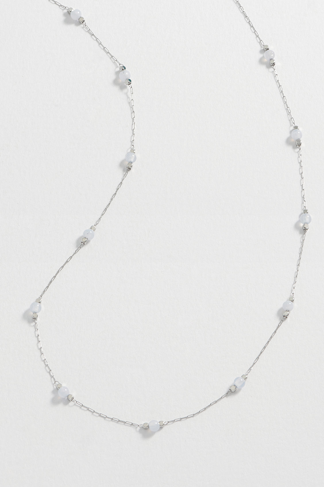 Wellness Blue Lace Agate Gemstone Bead Necklace