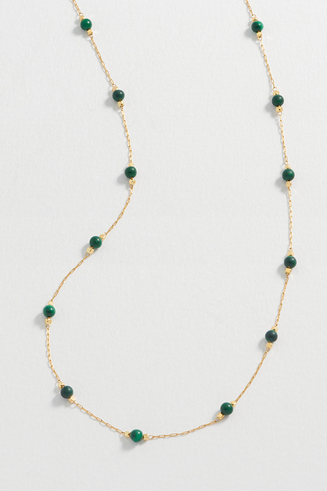 Wellness Malachite Beaded Chain Necklace