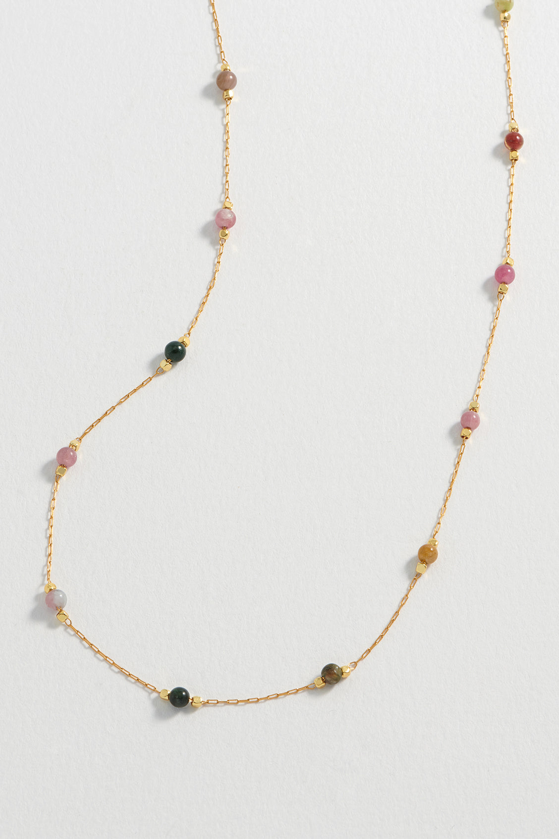 Wellness Tourmaline Beaded Chain Necklace