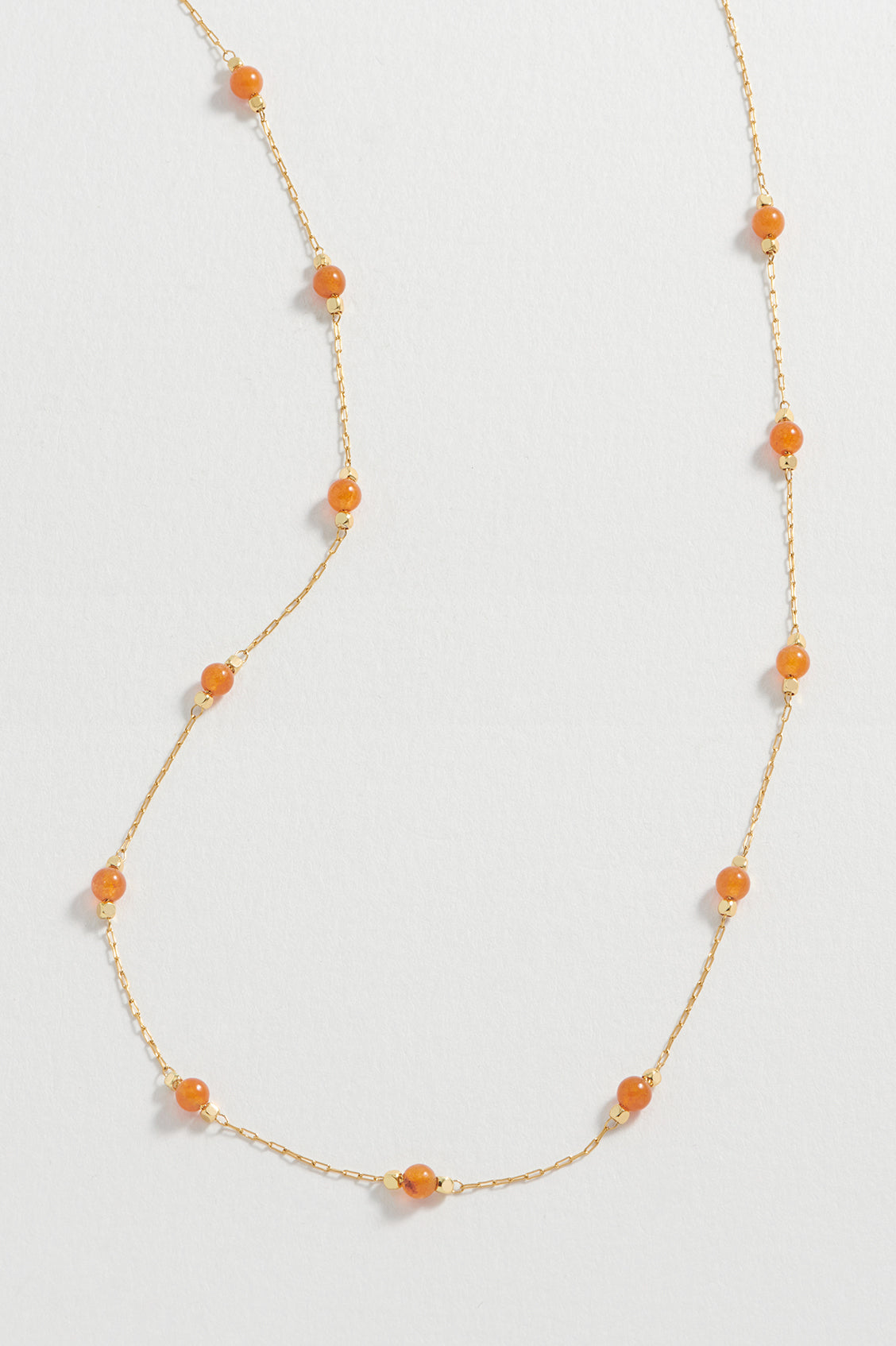 Wellness Carnelian Beaded Chain Necklace