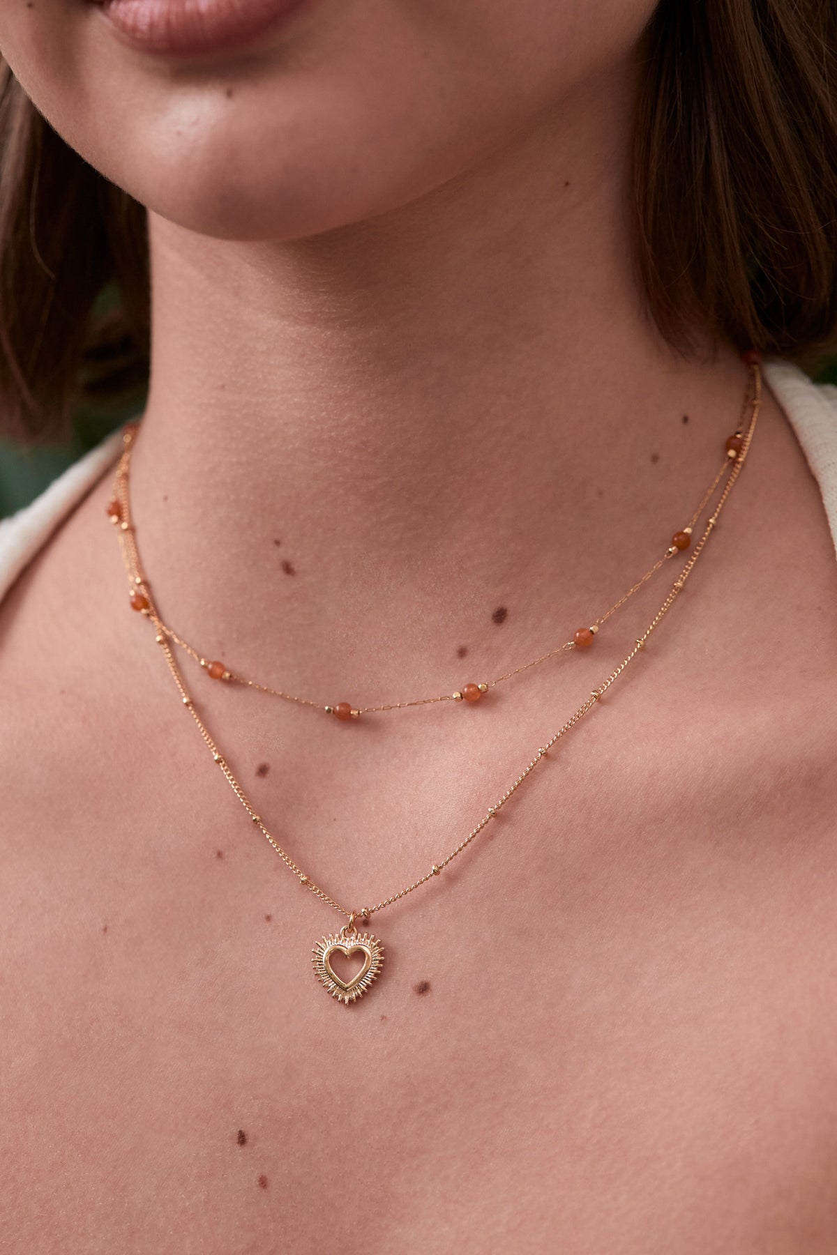 Wellness Carnelian Beaded Chain Necklace