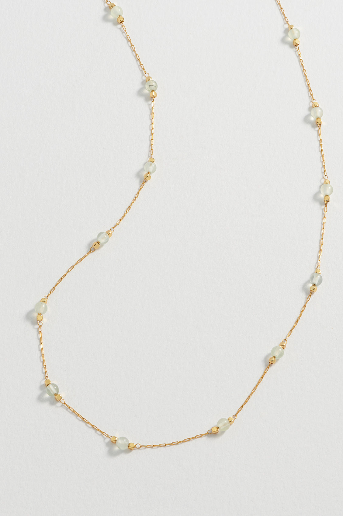 Wellness Prehnite Beaded Chain Necklace