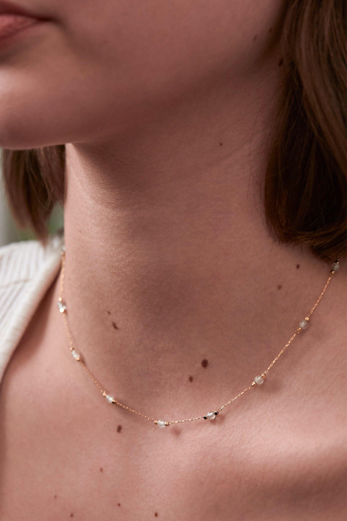 Wellness Prehnite Beaded Chain Necklace