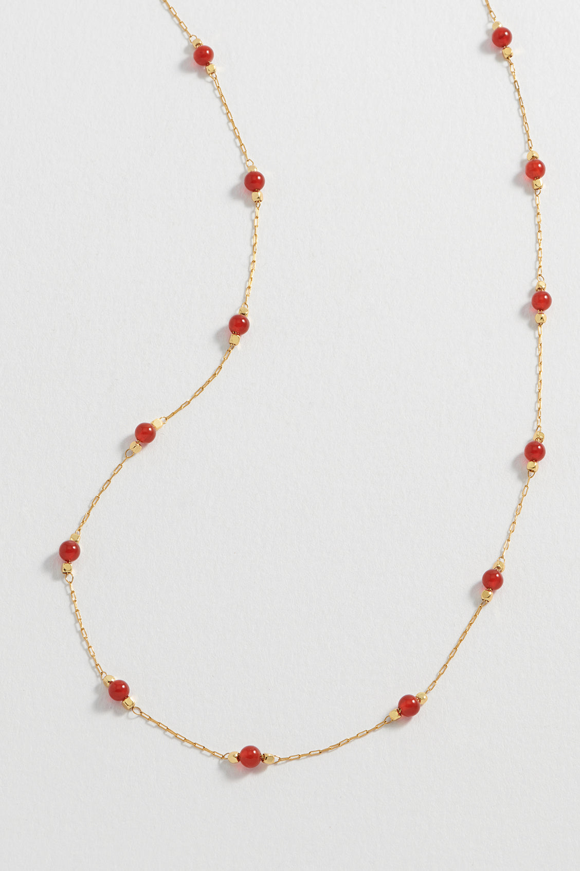 Wellness Red Agate Gemstone Bead Necklace