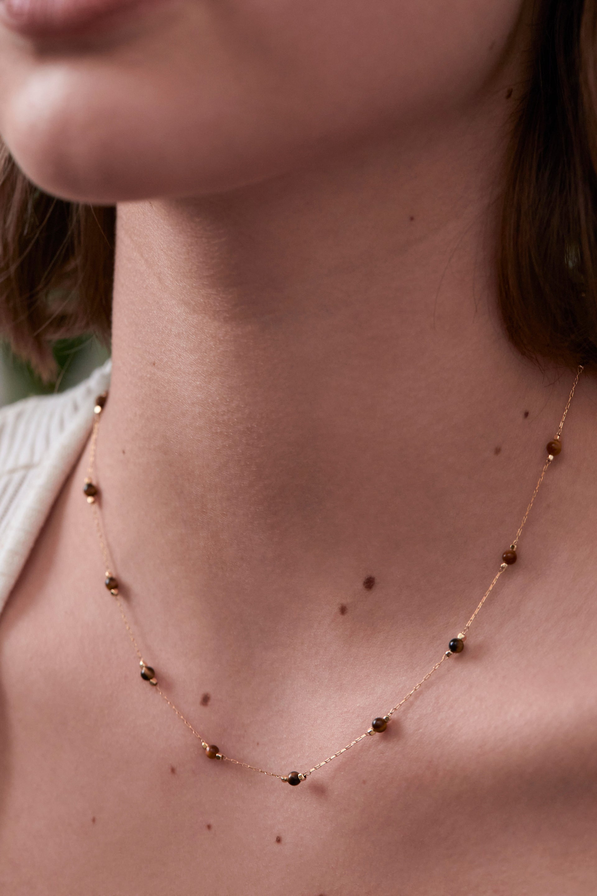 Wellness Tigers Eye Gemstone Bead Necklace