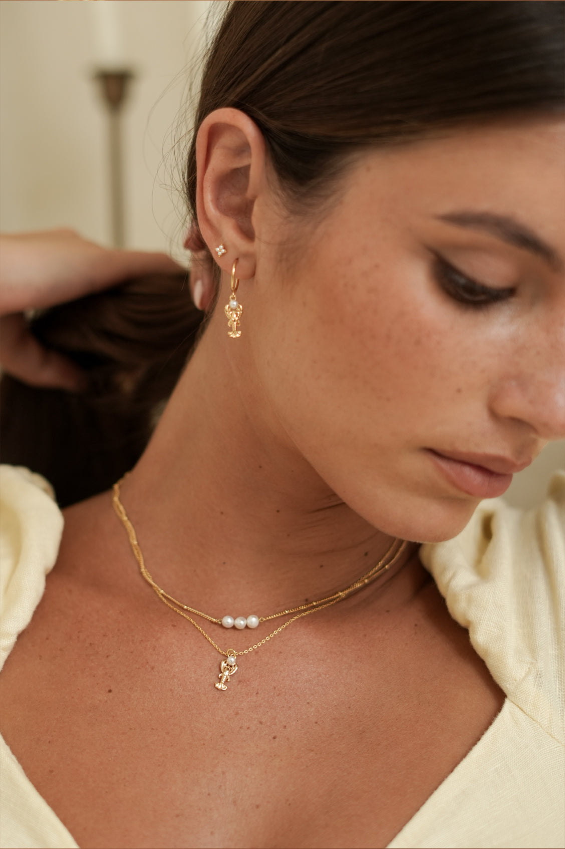 Lobster Necklace With Pearl