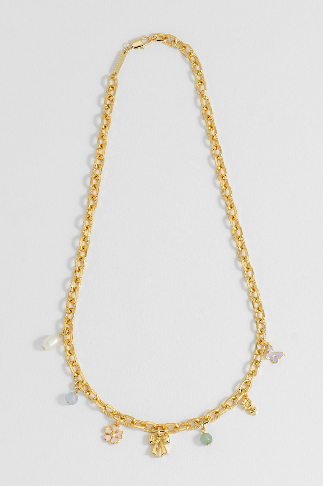 Pastel Charm T-Bar Necklace