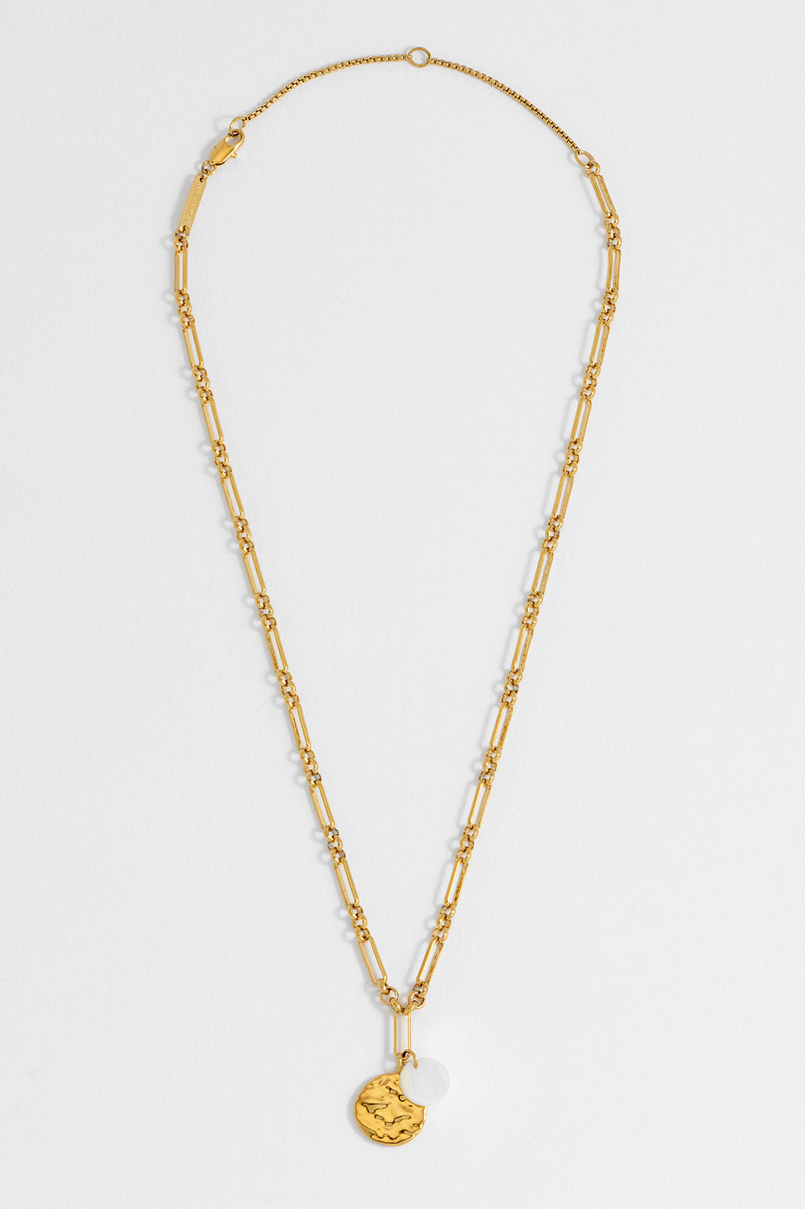 Coin and Pearl Charm Necklace