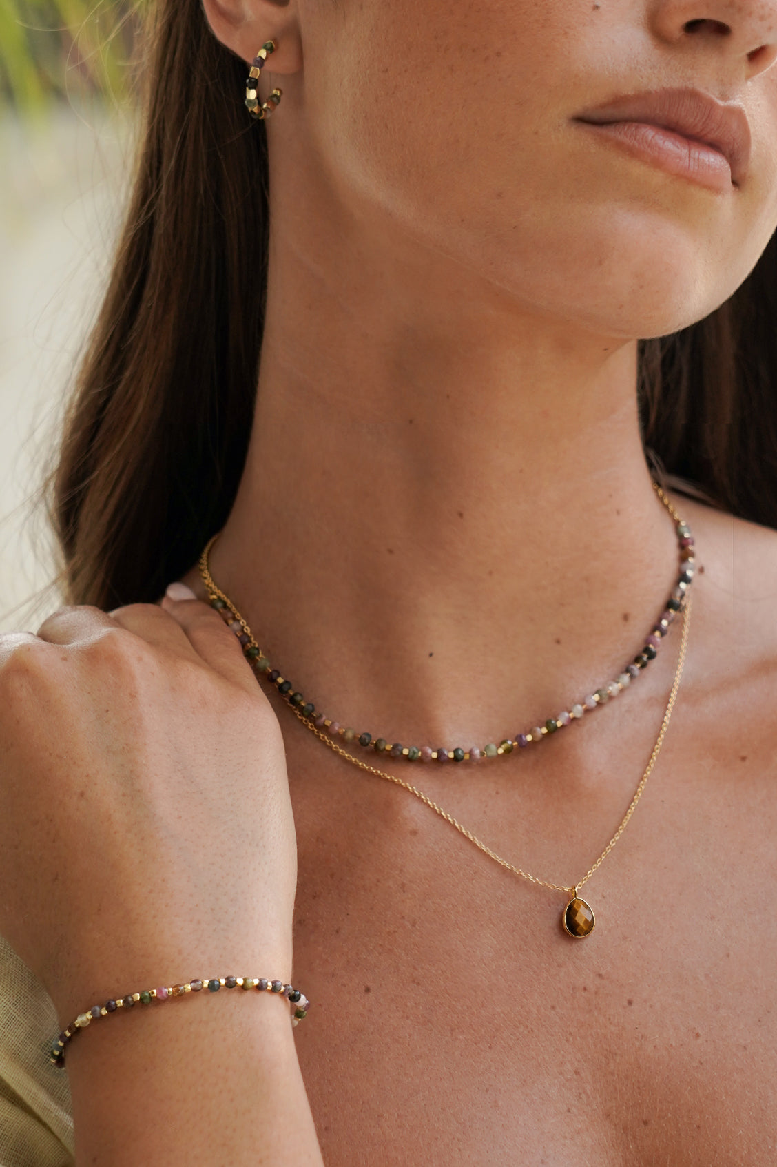 Wellness Tourmaline Amelia Gemstone Necklace