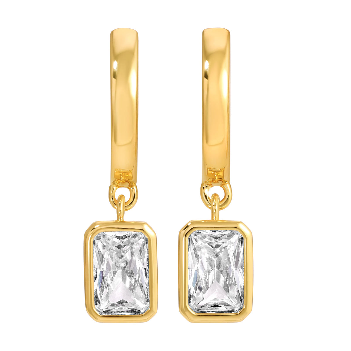The Emerald Bezel Hoops