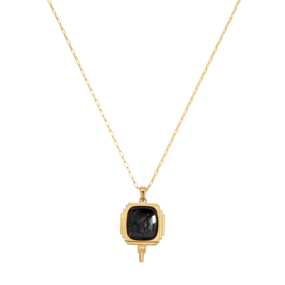 Vintage Intaglio Necklace - Black