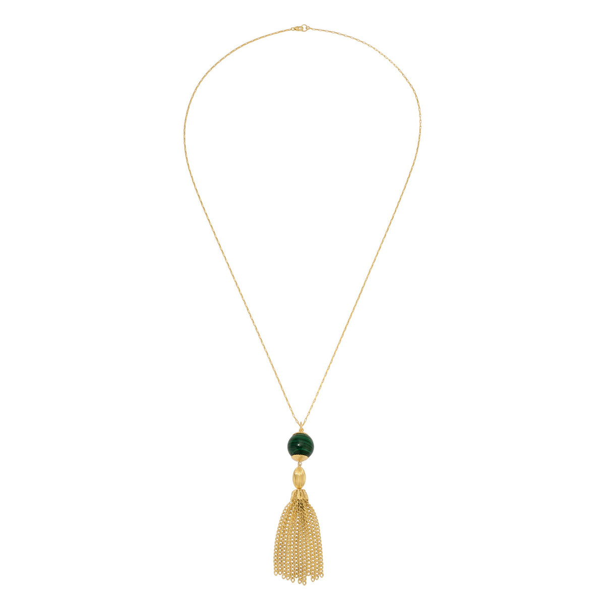 Have a Ball Tassel Necklace - Malachite