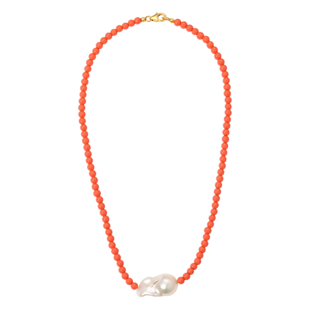 Vintage Coral Pearl Necklace