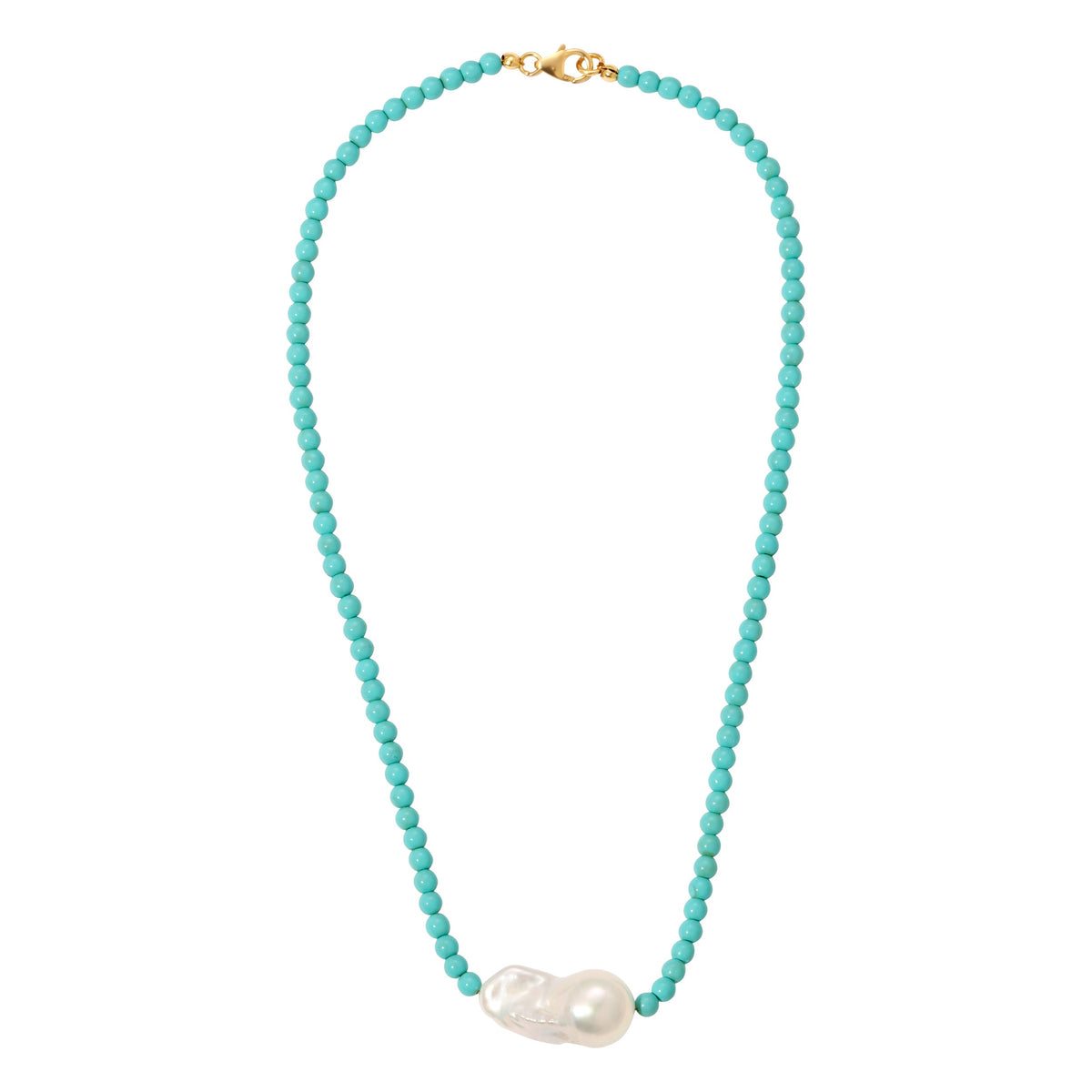 Vintage Turquoise Pearl Necklace